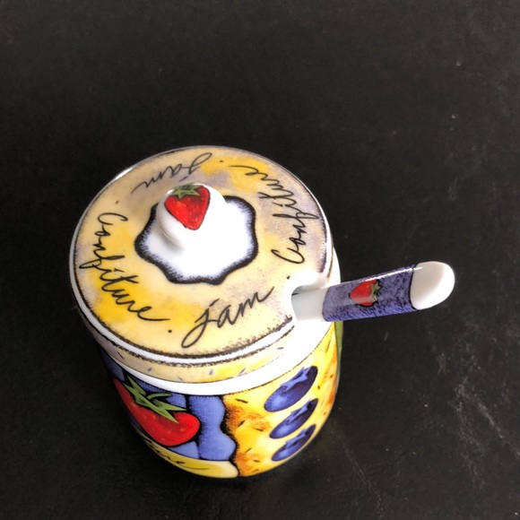 Joie de Vivre Confiture - Jam or Jelly Jar canister w/ lid & spoon - Picture 8 of 8